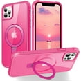 thumbnail image 1 of MYKOMI Magnetic Compatible with iPhone 12 Pro Max Case with Stand [Military Grade Drop Tested][Compatible with Magnet] Ring Translucent Slim Hard Back Soft Edge, 1 of 6