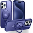 thumbnail image 1 of MYKOMI Magnetic Compatible with iPhone 15 Case with Stand [Military Grade Drop Tested][Compatible with Magnet] Ring Translucent Slim Hard Back Soft Edge, 1 of 7