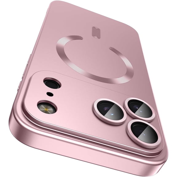 MYKOMI Magnetic for iPhone 17 Pro Case [Compatible with MagSafe][Built-in Camera Lens Protector] Slim Thin Soft Silicone Bumper Shockproof Metallic Luster Phone Case