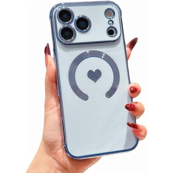 MYKOMI Magnetic for iPhone 17 Pro Max Case - Compatible with Magsafe, Elegant Love-Themed Luxury Plating Edge, Slim Fit & Lightweight, Scratch-Resistant Bumper Design for iPhone 17 Pro Max 6.9"