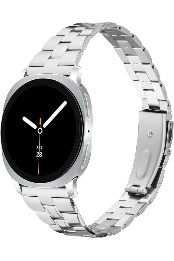 Metal Strap Compatible with Samsung Galaxy Watch 8 40mm 44mm/8 Classic 46mm 2025, Slim Stainless Steel Business Replacement Band Strap for Galaxy Watch 8 Classic Men Women