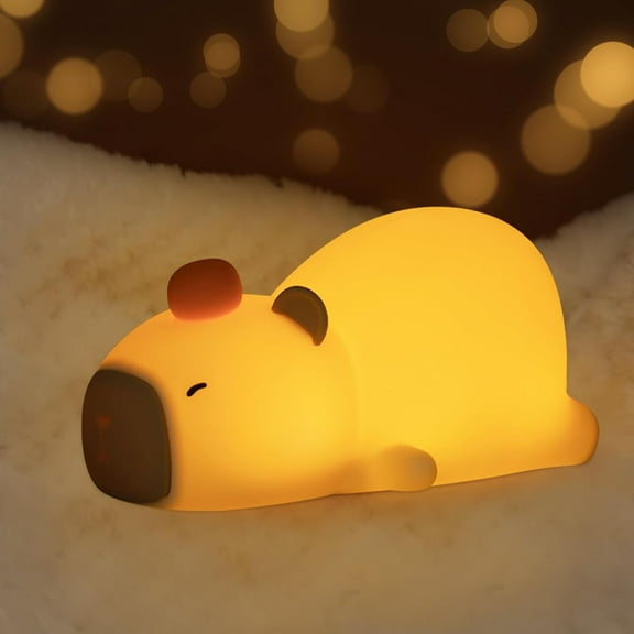 MYKOMI Night Light for Kids, Cute Nursery Capybara Light, Squishy Animals Silicone Lamp Up for Boys and Girls,Kawaii LED Nightlight for Toddler Bedroom and Kid Room Decor