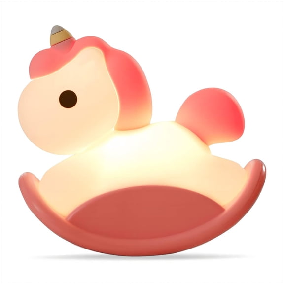 MYKOMI Nightlight for Kids Room USB Rechargeable, Unicorn Silicone Night Light for Nurse Tap Touch, Little Girls Night Lights Bedroom Decor - Pink