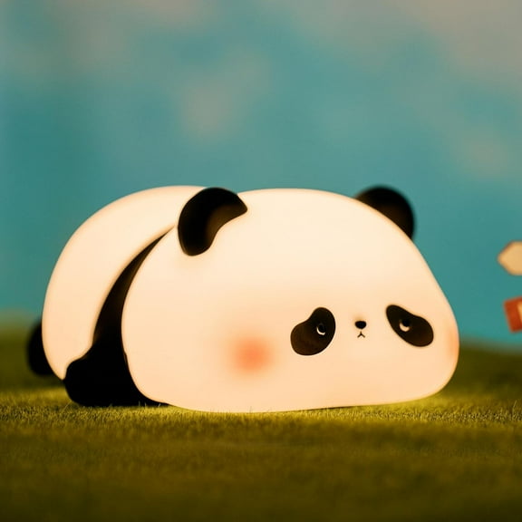 MYKOMI Panda Night Light, LED Squishy Cute Lamp, Night Light for Kids, Silicone Panda Light, Dimmable Girls Baby Bedroom Nightlight, Rechargeable Touch Lamp for Breastfeeding Nursery Decor
