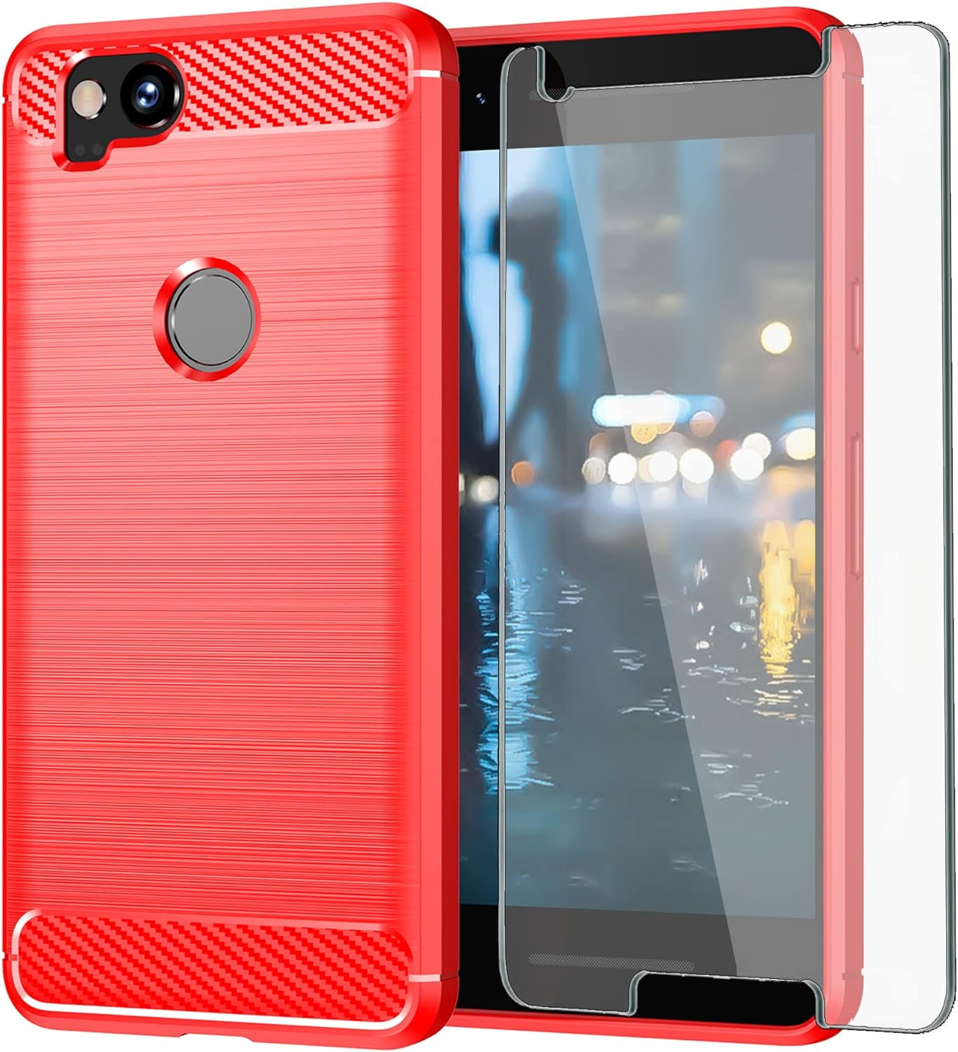 MYKOMI Phone Case for Google Pixel 2 with Tempered Glass