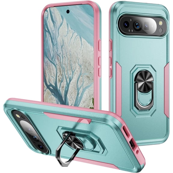 MYKOMI Phone Case for Google Pixel 9 Pro XL 5G Case, Armour Heavy Duty Military Grade Protective Phone Cover with 360 Rotation Kickstand Shockproof Hard Back Case for Google Pixel 9 Pro XL 2024