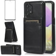 thumbnail image 1 of MYKOMI Phone Case for Samsung Galaxy A32 5G 6.5 inch with HD Screen Protector Credit Card Holder Wallet Cover Stand Leather Cell Accessories Glaxay A 32 32A S32 G5 A326U Cases Women Men Black, 1 of 7