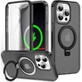 thumbnail image 1 of MYKOMI Phone Case iPhone 16 Pro Case Built-in Screen Protector [Compatible with MagSafe] Ring Kickstand Shockproof Translucent Matte Hard Shell Soft Silicone Bumper Case for iPhone 16 Pro, 1 of 6
