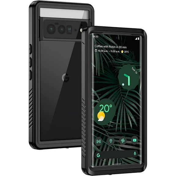 MYKOMI Pixel 6 Pro Case, IP68 Waterproof Case with Built-in Screen Protector, Rugged Full Body Shockproof Dustproof Protective Case for Google Pixel 6 Pro, Black/Clear