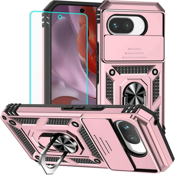 MYKOMI for Pixel 9A Case, Google Pixel 9A Case with Screen Protector: [Military Grade 20ft. Drop Tested] Ring Shockproof Protective Phone Case for -Google Pixel 9A