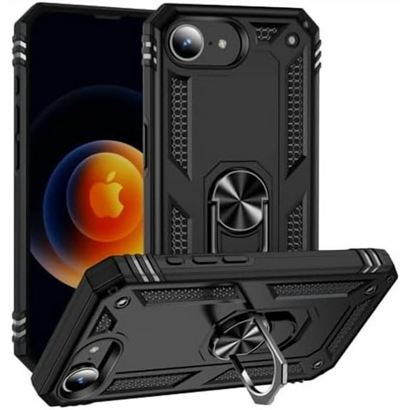 MYKOMI Cell Phone Case Compatible with iPhone 16E Case, Military Grade Drop Protection Cover 360 Shockproof Heavy Duty Hard Bumper Rugged Mobile Phone Cases with Kickstand Compatible with iPhone 16E