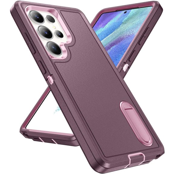 MYKOMI Protective Cover for Samsung Galaxy S25 Ultra Phone Case with Built in Kickstand, Shockproof Drop Proof Military-Grade Hard Armor 6.8''