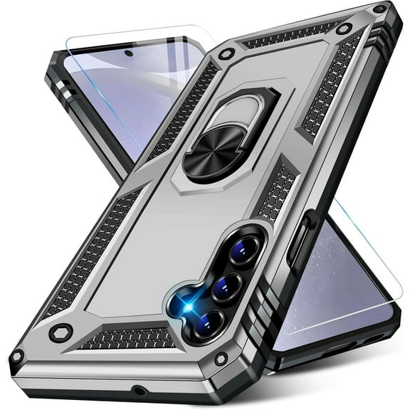 MYKOMI for Samsung Galaxy S24/S25 Case with Screen Protector, Military Grade Rugged Shockproof Heavy Duty Galaxy S24/S25 5G Protective Cover for Samsung S24/S25 5G Magnetic Ring Kickstand Phone Case