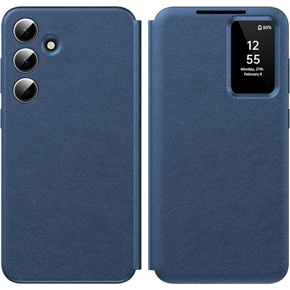 MYKOMI for Samsung Galaxy S24 with Smart Small Screen View, S-View Wallet Phone Case, for Samsung S24 Case Smart Window Cover, Smart Flip Leather Protective Cover for Samsung S24 5G Case