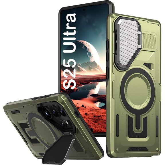 MYKOMI for Samsung Galaxy S25 Ultra Case Camera Cover & Wireless Charging,Multi-Layer Military Heavy Duty Full Body Rugged Shockproof Hard Shell for S25 Ultra