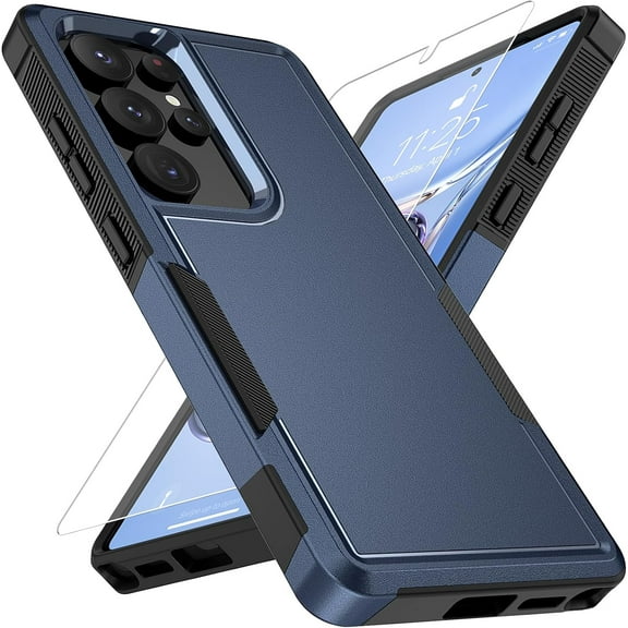 MYKOMI for Samsung Galaxy S25 Ultra Case with HD Screen Protector, Military-Grade Shockproof & Dual-Layer Protection, Anti-Slip Grip Design Phone Case