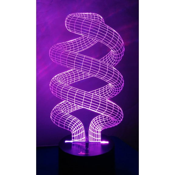 MYKOMI Spiral Tornado 3D Night Light LED Illusion Lamp Bedside Desk Table Lamp, 7 Color Changing Lights with Acrylic Flat and ABS Base and USB Charger as Home Decor