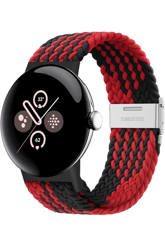Stretchy Braided Bands Compatible with Google Pixel Watch 4, 3, 2, 1 41mm, Adjustable Elastic Nylon Woven Breathable Sport Loop Straps for Pixel Watch 41 MM Wristbands Women Men