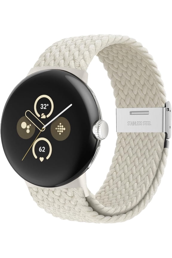 Stretchy Braided Bands for Google Pixel Watch 4/3/2/1 Band 41mm | Upgraded Connector, Elastic Nylon Breathable Sport Straps for Women Men