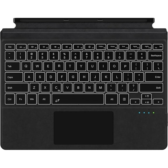 MYKOMI Surface Keyboard, Microsoft Surface Pro Type Cover, Ultra-Slim Portable Bluetooth 5.2 Wireless Keyboard with 7 Colors Backlit, Touchpad, Rechargeable Battery for Surface Pro 7+/7/6/5/4/3
