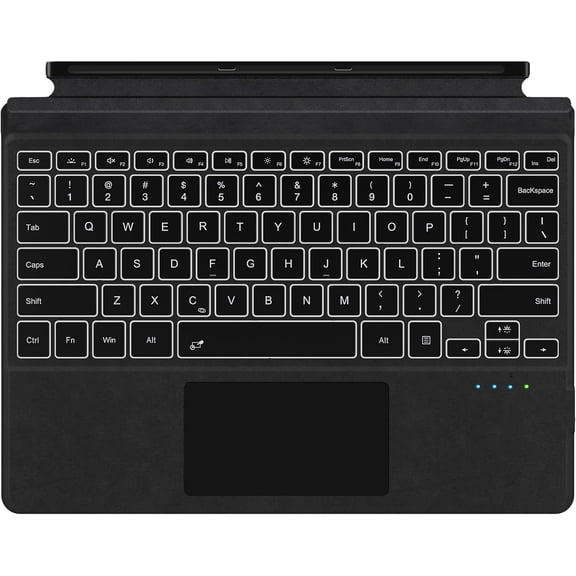 MYKOMI Surface Keyboard, Microsoft Surface Pro Type Cover, Ultra-Slim Portable Bluetooth 5.2 Wireless Keyboard with 7 Colors Backlit, Touchpad, Rechargeable Battery for Surface Pro 7+/7/6/5/4/3