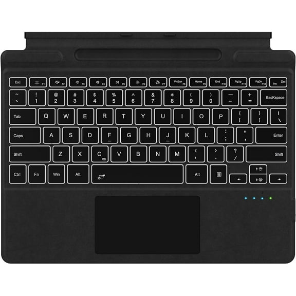 MYKOMI Surface Pro Keyboard, Microsoft Surface Pro Type Cover with 7 Colors Backlit, Touchpad, Pencil Holder, Rechargeable Battery, Slim Portable Bluetooth 5.2 Keyboard Only for Surface Pro 10/9/8/X