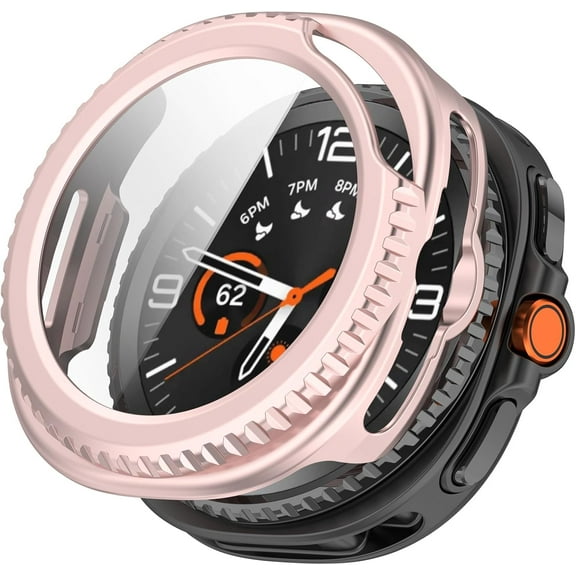 MYKOMI Tempered Glass Case Compatible with Samsung Galaxy Watch 8 Classic 46mm, Hard PC Bumper Cases with Built-in Tempered Glass Film, Shockproof Protective Cover for Galaxy Watch 8 Classic