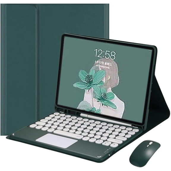 MYKOMI Touch Keyboard Mouse for Galaxy Tab A7 10.4 inch 2020 Model (SM-T500 T505 T507) Keyboard Case with Touchpad Cute Round Key Color Keyboard Detachable Keyboard Cover