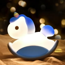 MYKOMI Unicorn Night Lights for Kids Bedroom, LED Squishy Unicorn Lamp with Wobbling Amusement, Silicone Dimmable Nursery Nightlight, Rechargeable Bedside Touch Lamp with 30min Timer