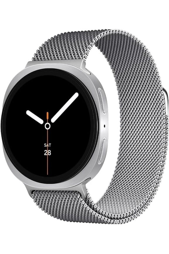 Watch Bands Compatible with Samsung Galaxy Watch 8 40mm/44mm/Classic 46mm 2025, Magnetic Milanese Loop Mesh Metal Stainless Steel Replacement Wristband for Men Women