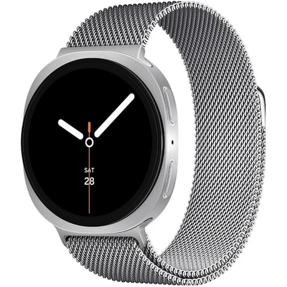 MYKOMI Watch Bands Compatible with Samsung Galaxy Watch 8 40mm/44mm/Classic 46mm 2025, Magnetic Milanese Loop Mesh Metal Stainless Steel Replacement Wristband for Men Women
