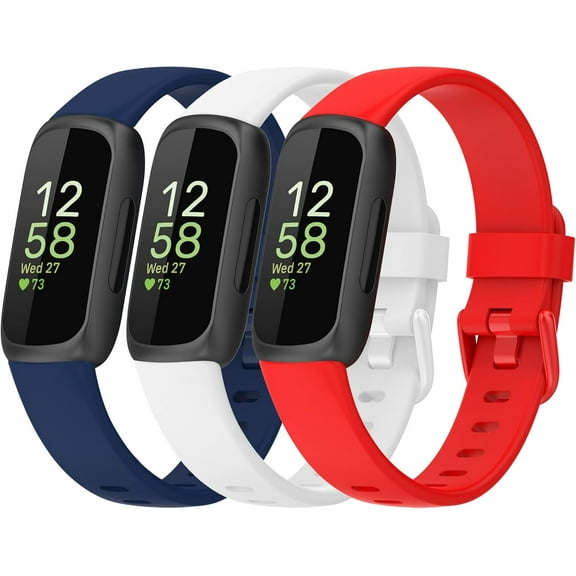 MYKOMI Watchbands Compatible with Fitbit Inspire 3 Smartwatch Band Quick Release Replacement Wristband Strap Bracelet Silicone Accessory for Women Men S/L Size