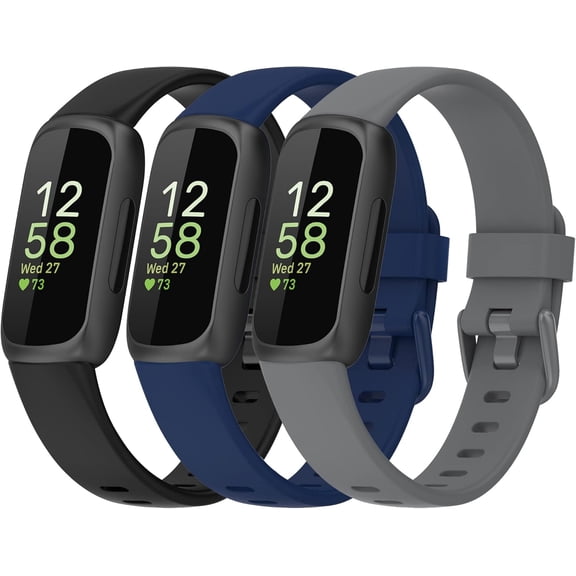 MYKOMI Watchbands Compatible with Fitbit Inspire 3 Smartwatch Band Quick Release Replacement Wristband Strap Bracelet Silicone Accessory for Women Men S/L Size
