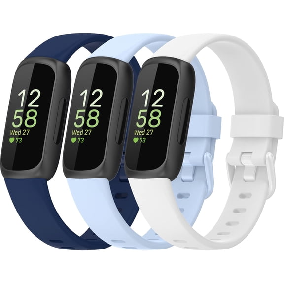 MYKOMI Watchbands Compatible with Fitbit Inspire 3 Smartwatch Band Quick Release Replacement Wristband Strap Bracelet Silicone Accessory for Women Men S/L Size