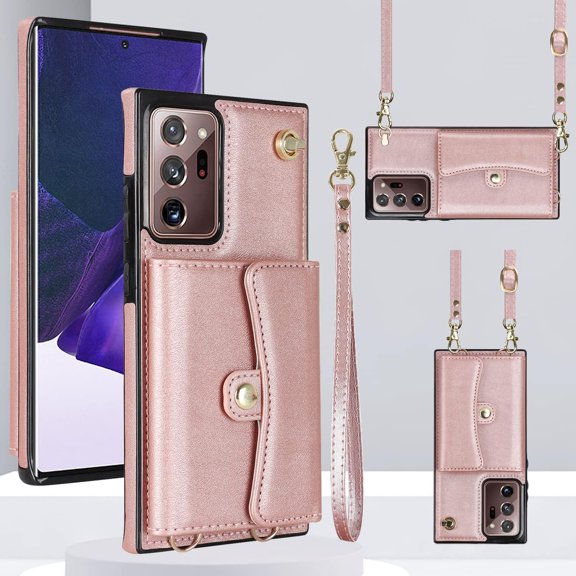 MYKOMI for Samsung Galaxy Note 20 Case 6.7 Inch, Crossbody Purse Wristlet Shoulder Strap Trendy Protective Cover for Galaxy Note 20