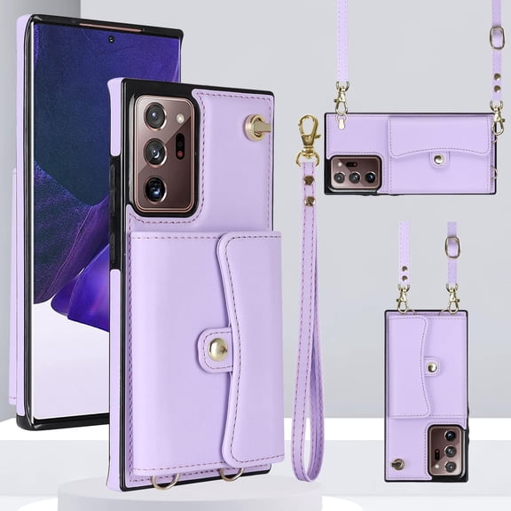 MYKOMI for Samsung Galaxy Note 20 Case 6.7 Inch, Crossbody Purse Wristlet Shoulder Strap Trendy Protective Cover for Galaxy Note 20