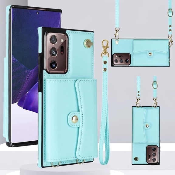 MYKOMI for Samsung Galaxy Note 20 Case 6.7 Inch, Crossbody Purse Wristlet Shoulder Strap Trendy Protective Cover for Galaxy Note 20