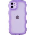 thumbnail image 1 of MYKOMI for iPhone 11 Case,Solid Color Curly Wave Frame Clear Soft Phone Case, 1 of 6