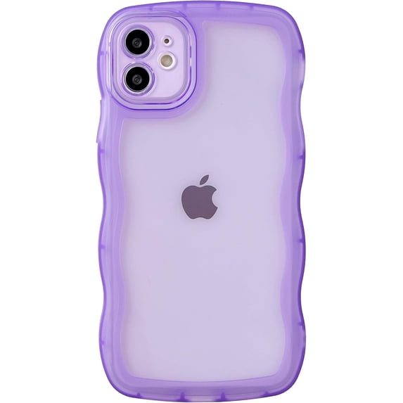 MYKOMI for iPhone 11 Case,Solid Color Curly Wave Frame Clear Soft Phone Case