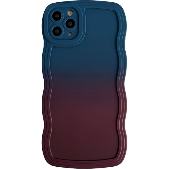 MYKOMI for iPhone 11 Pro Max Case,Solid Color Curly Wave Frame Soft Phone Case