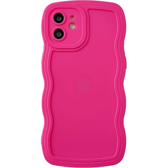 MYKOMI for iPhone 12 Case,Solid Color Curly Wave Frame Soft Phone Case