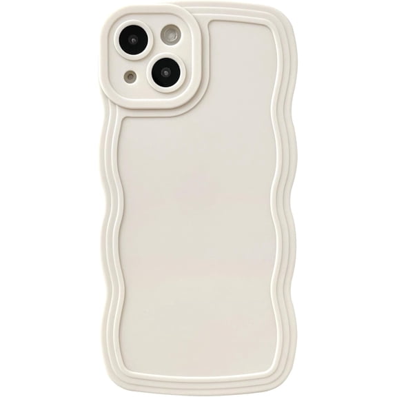 MYKOMI for iPhone 13 Case,Solid Color Curly Wave Frame Soft Phone Case