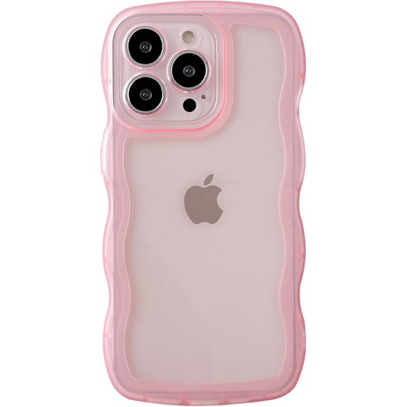 MYKOMI for iPhone 13 Pro Case,Solid Color Curly Wave Frame Clear Soft Phone Case