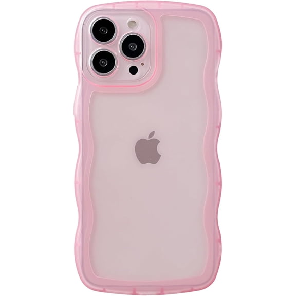 MYKOMI for iPhone 13 Pro Max Case,Solid Color Curly Wave Frame Clear Soft Phone Case