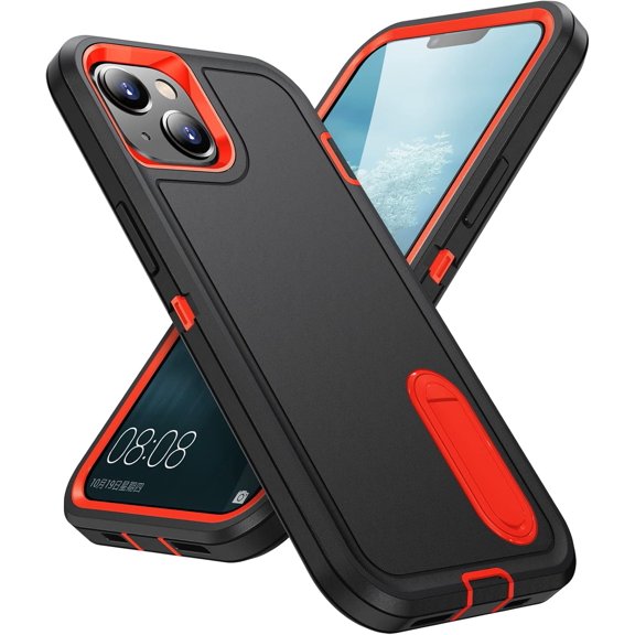 MYKOMI for iPhone 14/13 Case with Stand, Heavy Duty Protection, Shockproof, Anti-Scratch, Slim, Lightweight, Sturdy Case Hard Cover