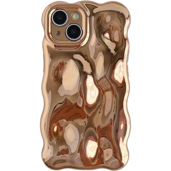 MYKOMI for iPhone 14 Case,Water Ripple Wave Meteorite Bubble Chrome Plating Electroplated Candy Phone Case
