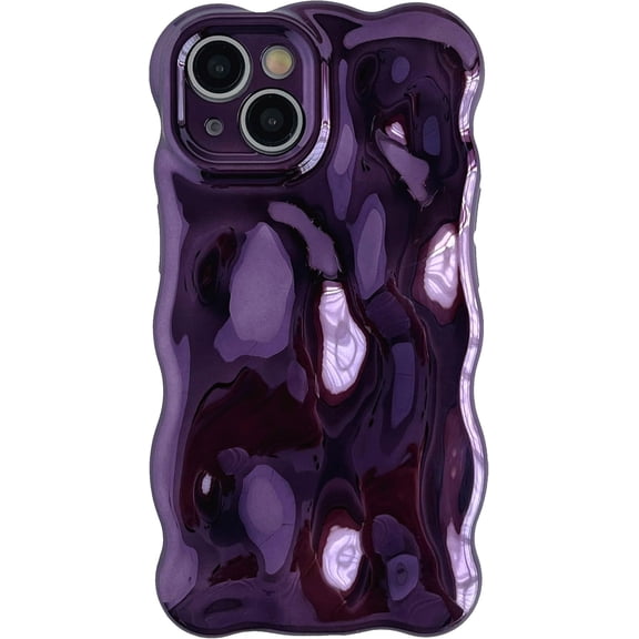 MYKOMI for iPhone 14 Case,Water Ripple Wave Meteorite Bubble Chrome Plating Electroplated Candy Phone Case