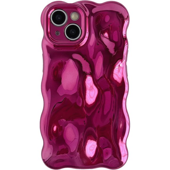 MYKOMI for iPhone 14 Case,Water Ripple Wave Meteorite Bubble Chrome Plating Electroplated Candy Phone Case