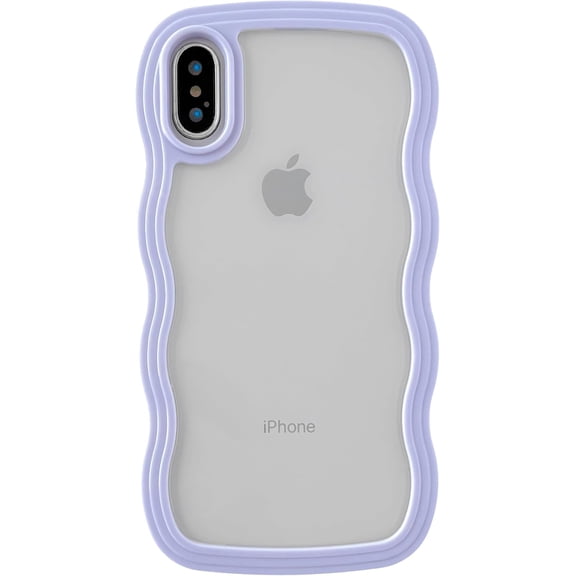 MYKOMI for iPhone X/Xs Case, Cute Curly Wave Frame Shape Shockproof Soft Compatible with iPhone Case