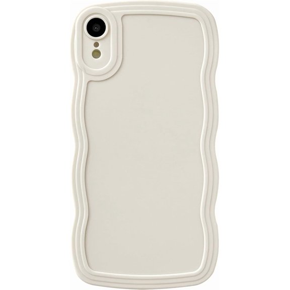 MYKOMI for iPhone Xr Case, Solid Color Curly Wave Frame Soft Compatible with iPhone Case